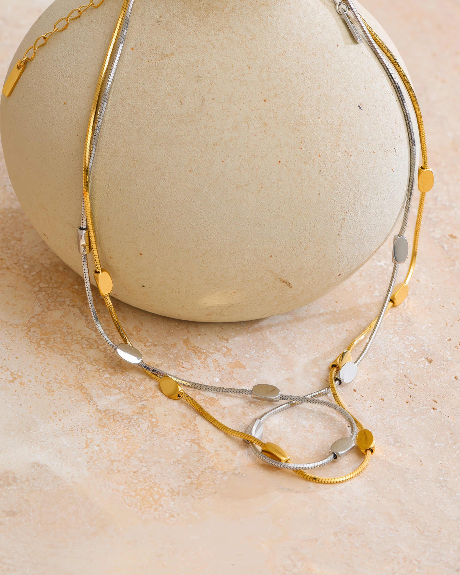 Mira Snake Chain - 316L Stainless Steel - Side View - Ohh Glam