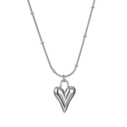 Modern Heart Pendant - Gold - Additional View - Ohh Glam