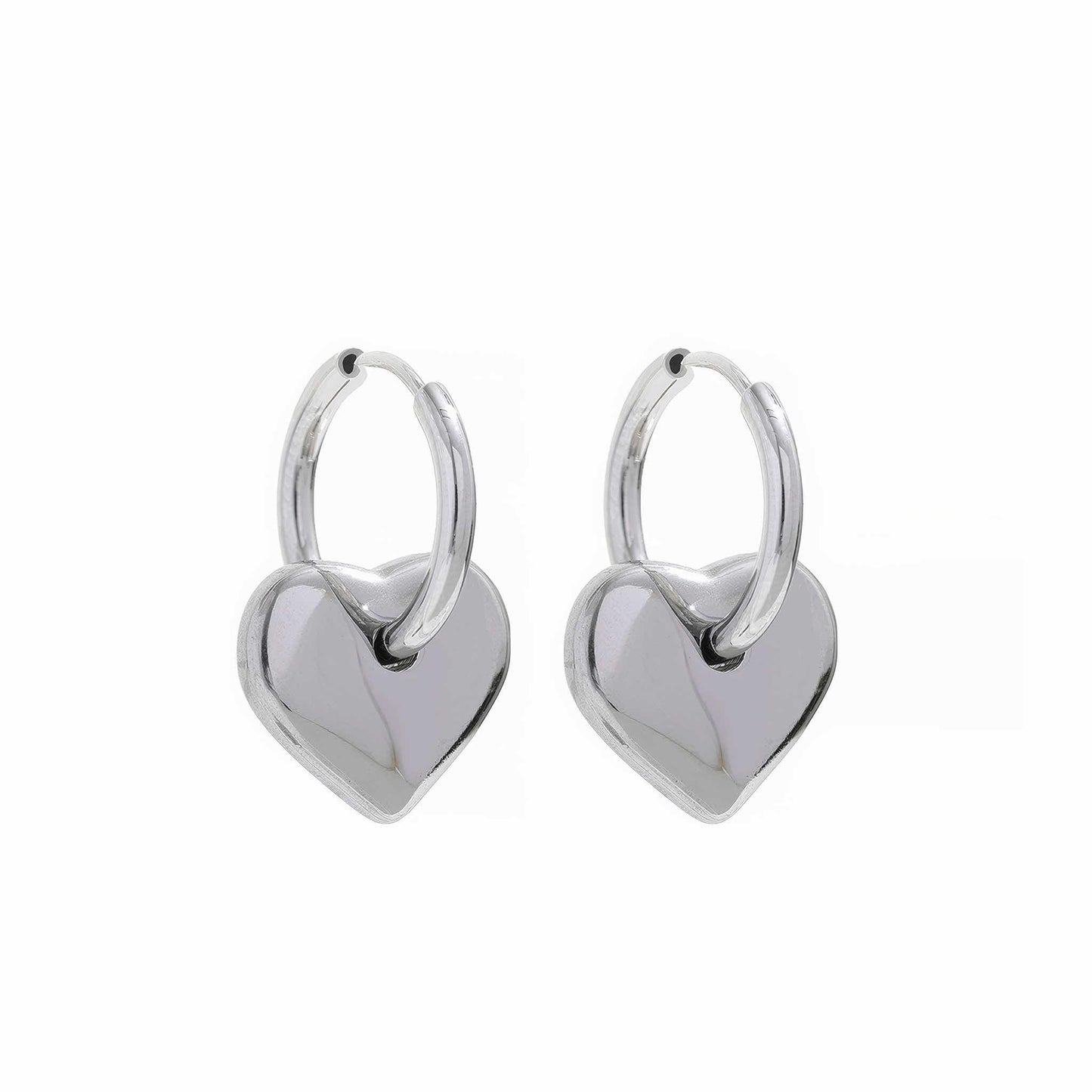 Muse Heart Huggie Earrings - 316L Stainless Steel - Additional View - Ohh Glam