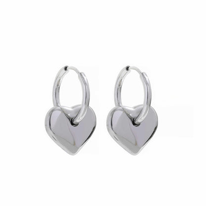 Muse Heart Huggie Earrings - 316L Stainless Steel - Additional View - Ohh Glam