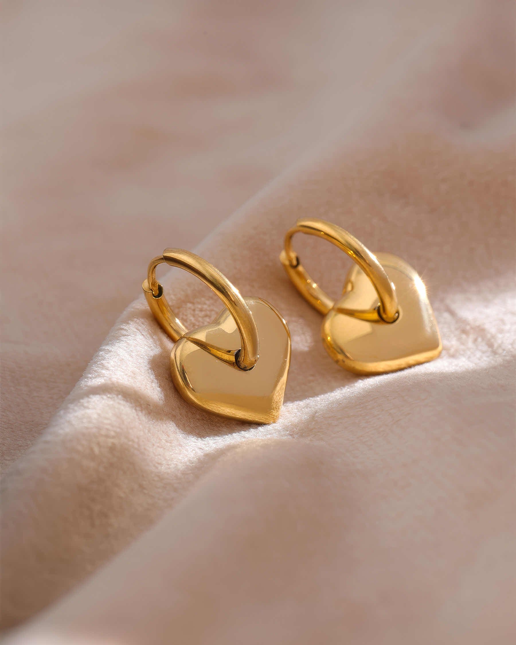 Muse Heart Huggie Earrings - 316L Stainless Steel - Additional View - Ohh Glam