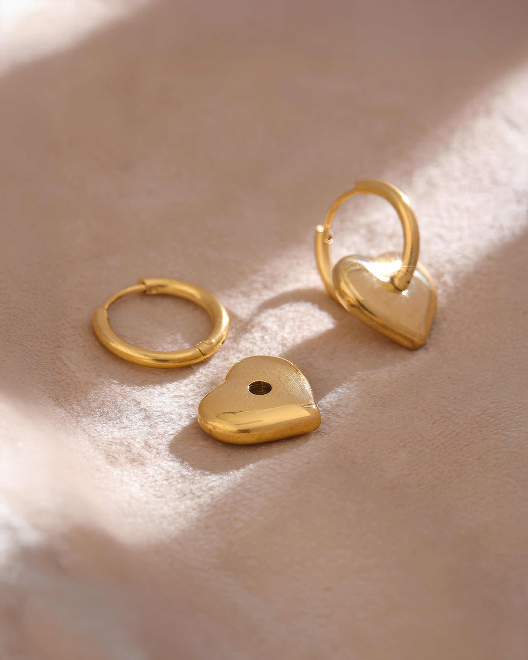 Muse Heart Huggie Earrings - 316L Stainless Steel - Additional View - Ohh Glam