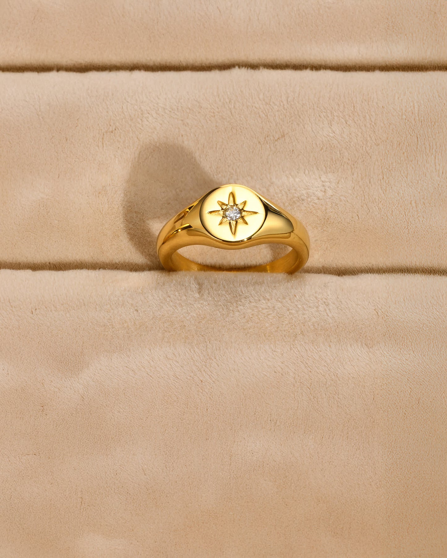 NOVA Celestial Signet Ring - Gold - Back View - Ohh Glam