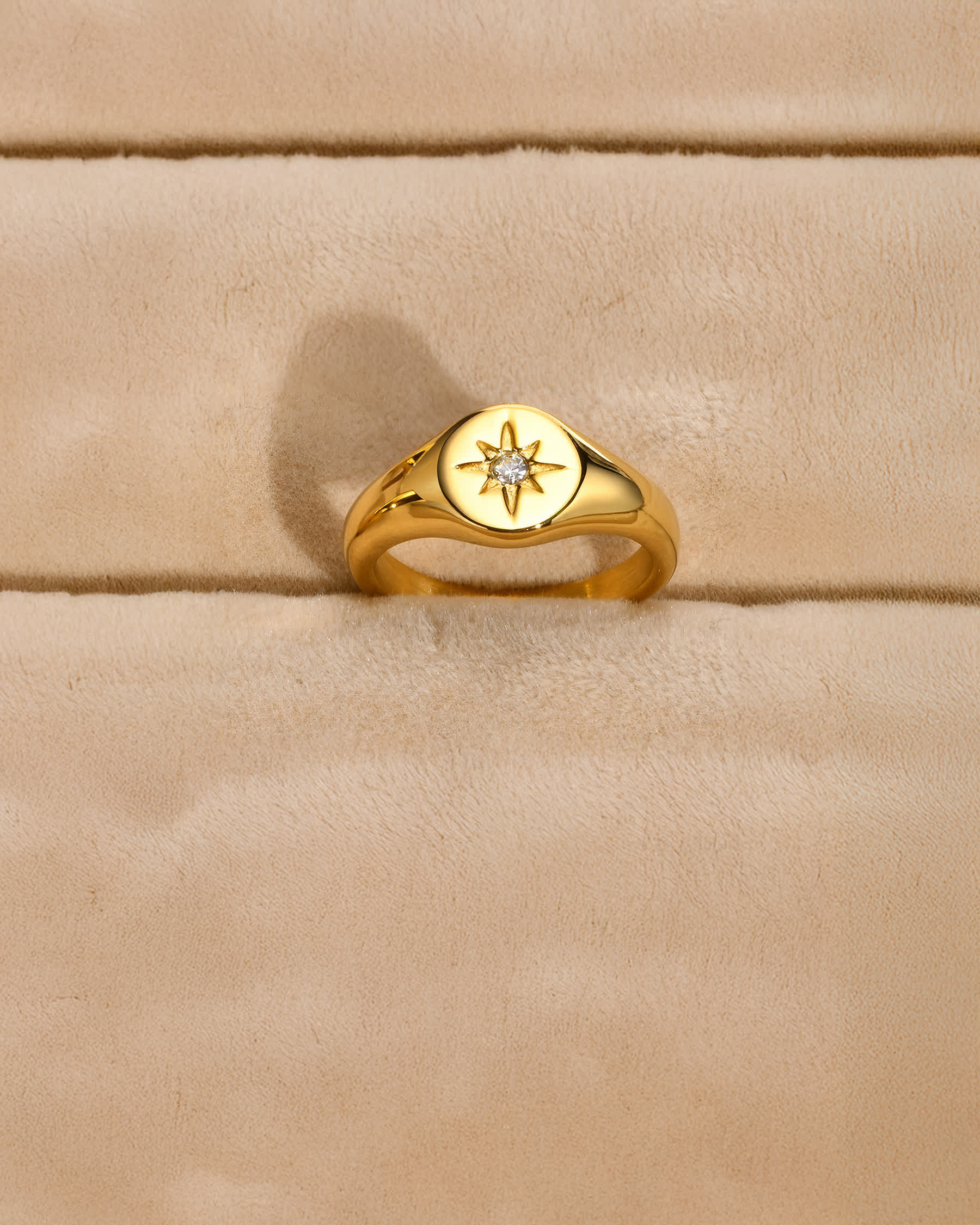 NOVA Celestial Signet Ring - Gold - Back View - Ohh Glam