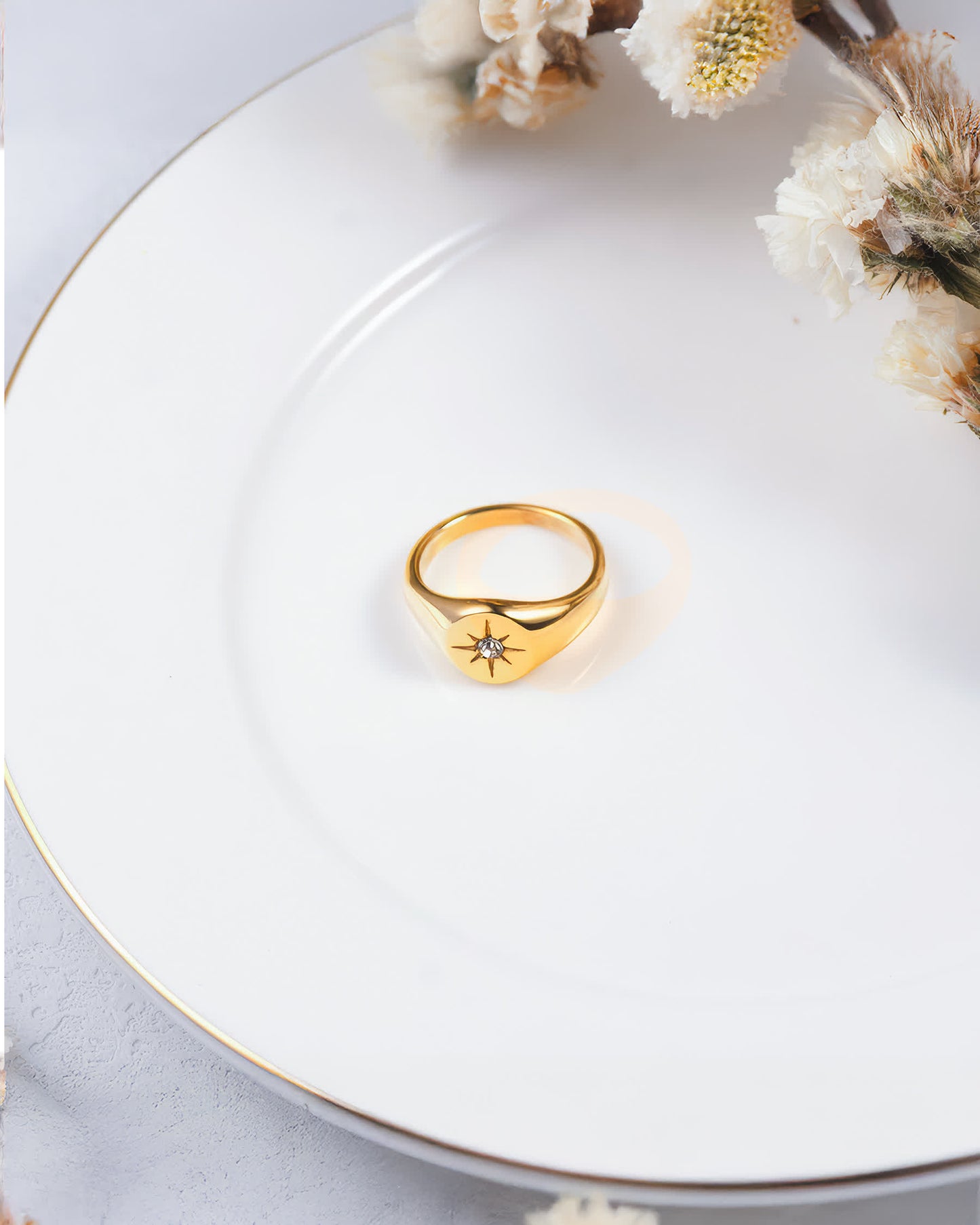 NOVA Celestial Signet Ring - Gold - Additional View - Ohh Glam