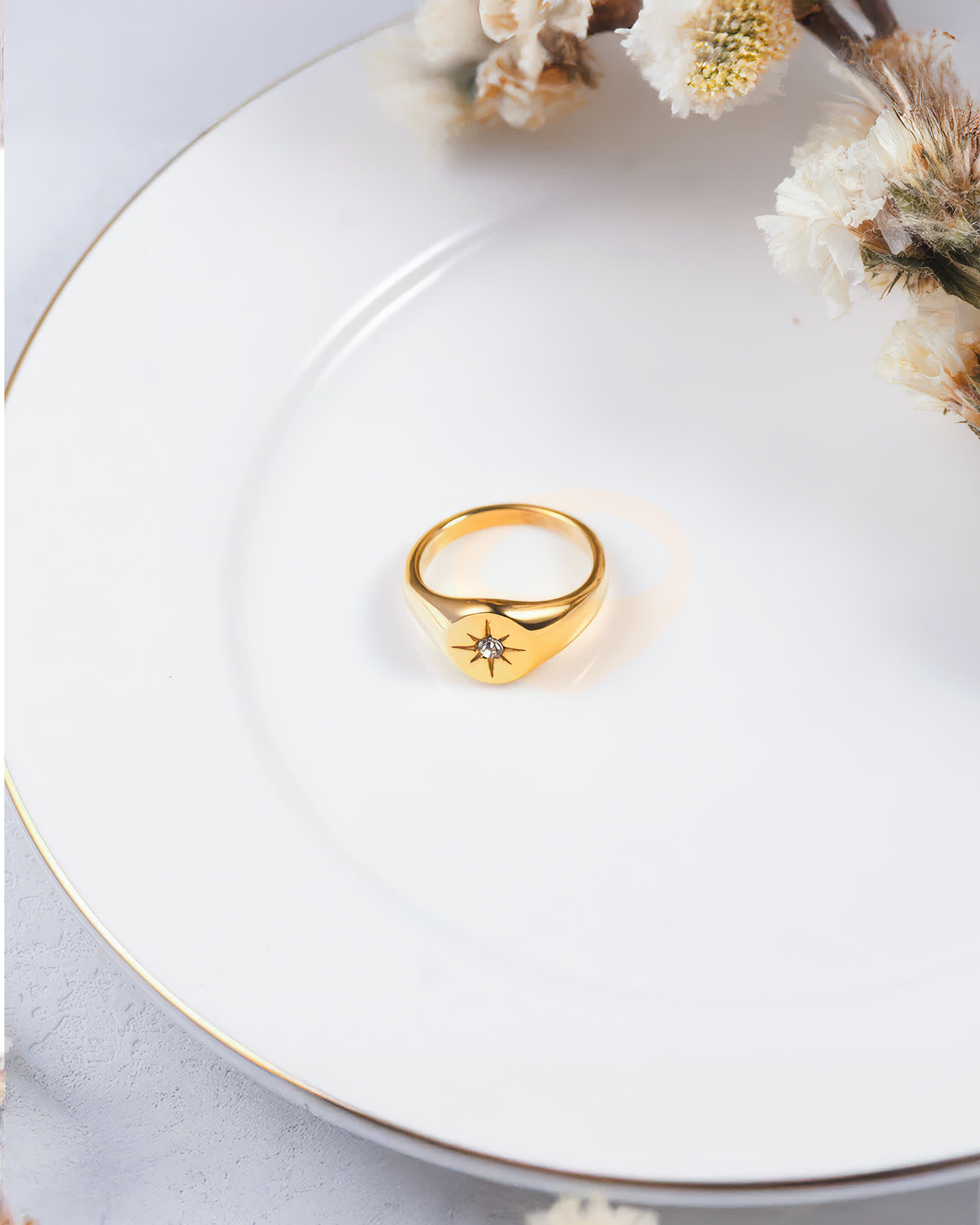 NOVA Celestial Signet Ring - Gold - Additional View - Ohh Glam
