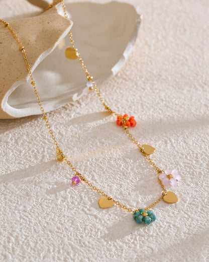 Nova Bloom Necklace - 316L Stainless Steel - Side View - Ohh Glam