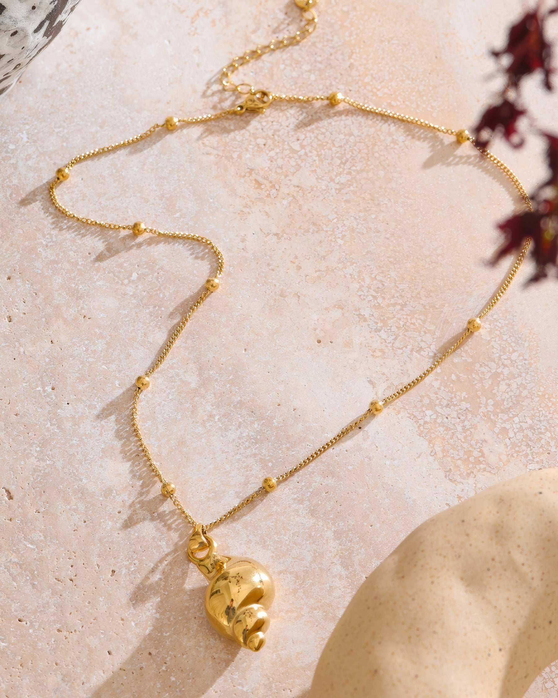 OCEANA Shell Pendant Necklace - Gold - Additional View - Ohh Glam