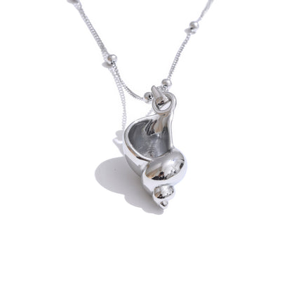 OCEANA Shell Pendant Necklace - Gold - Additional View - Ohh Glam