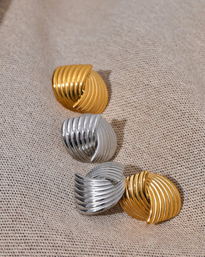 OCEAN BREEZE Stud Earrings - Gold - Additional View - Ohh Glam