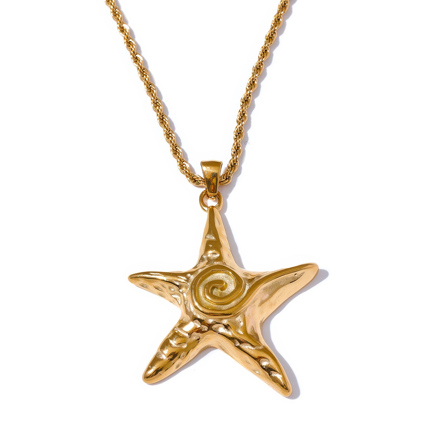 Ocean Star Statement Necklace - Gold - Front View - Ohh Glam