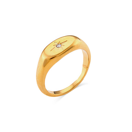 Oval Star Zircon Ring - Ohh Glam