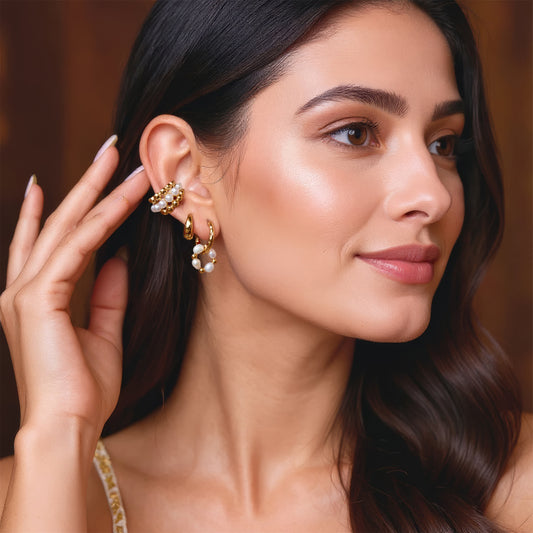 PEARL Ripple Hoops - Ohh Glam