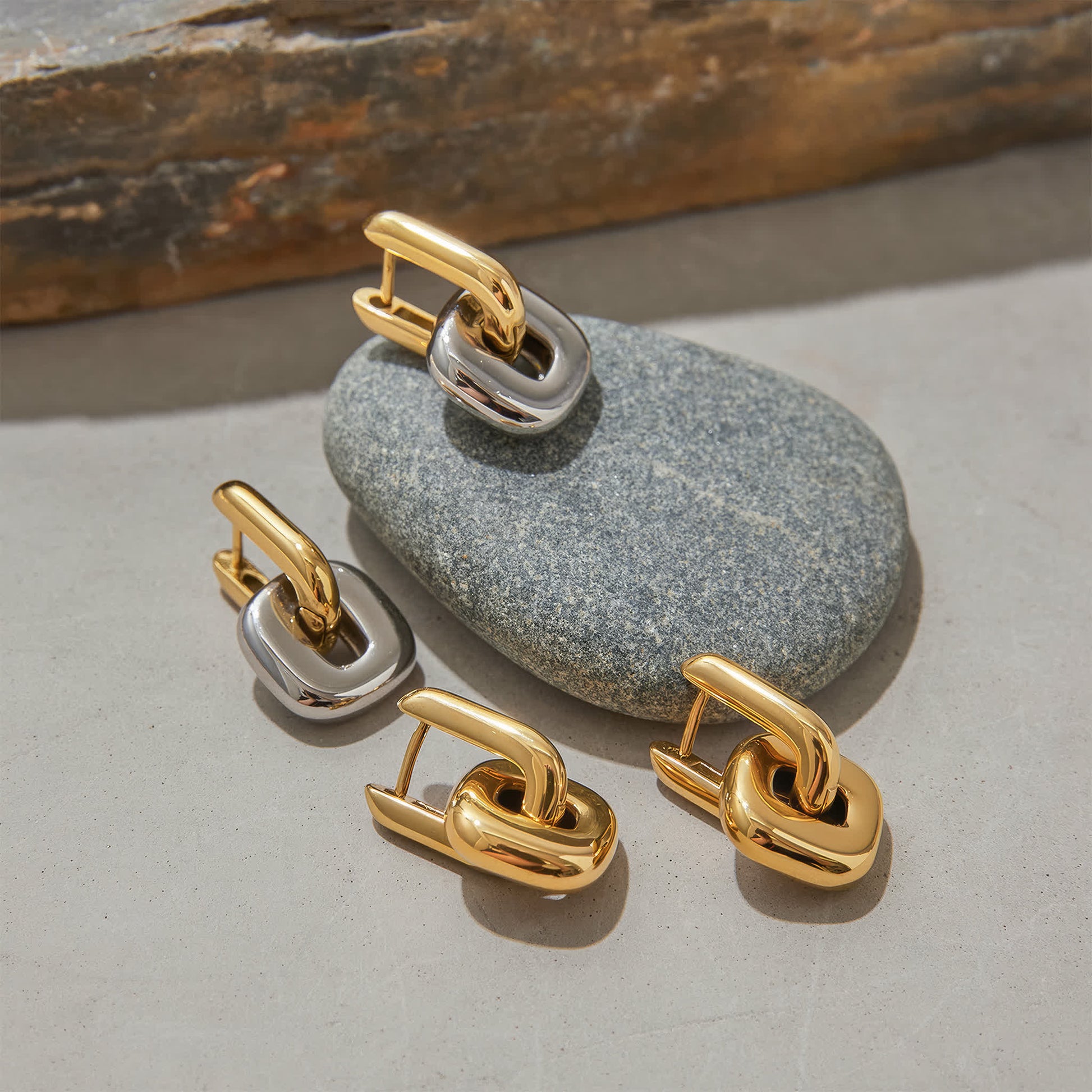 PEBBLE Drop Earrings - Gold - Additional View - Ohh Glam