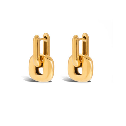 PEBBLE Drop Earrings - Gold - Front View - Ohh Glam