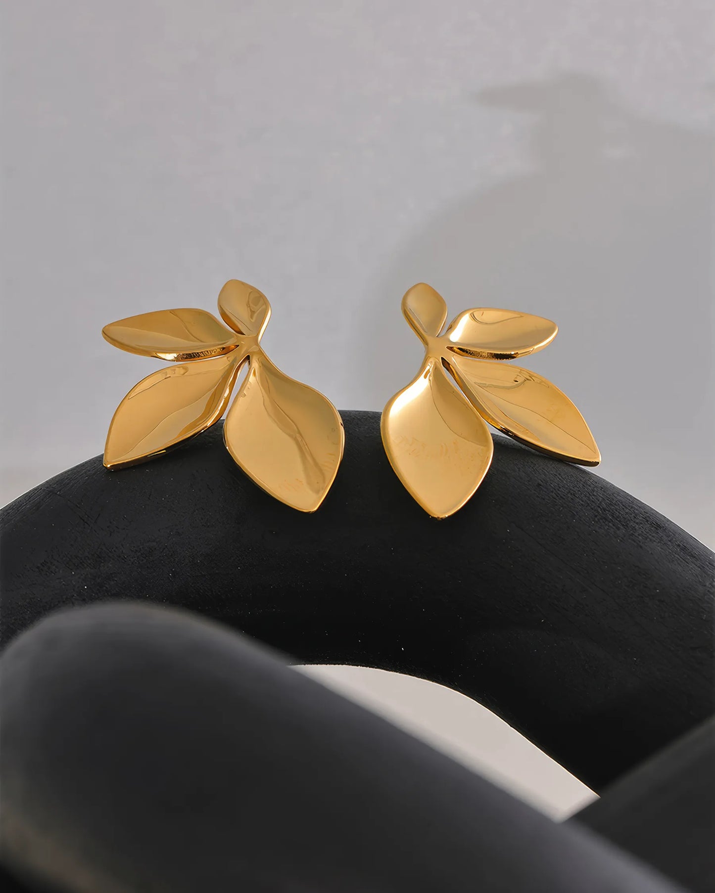 PETAL Bloom Stud Earrings - Gold - Additional View - Ohh Glam