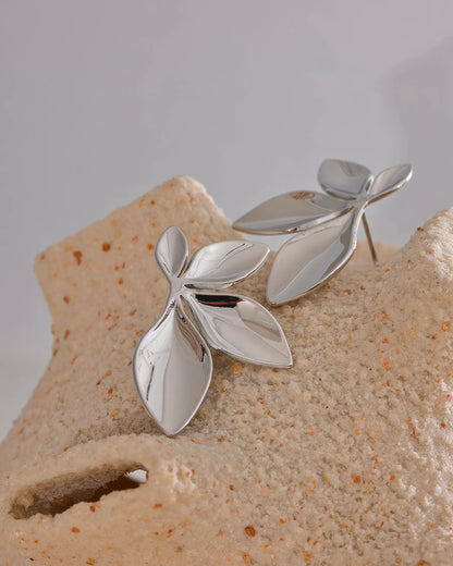 PETAL Bloom Stud Earrings - Gold - Additional View - Ohh Glam