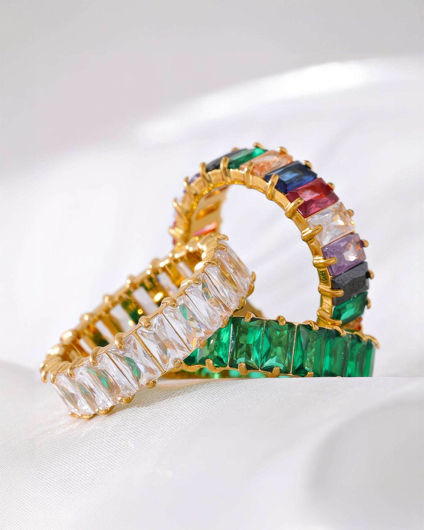 PRISM Crystal Eternity Ring - Gold - Additional View - Ohh Glam