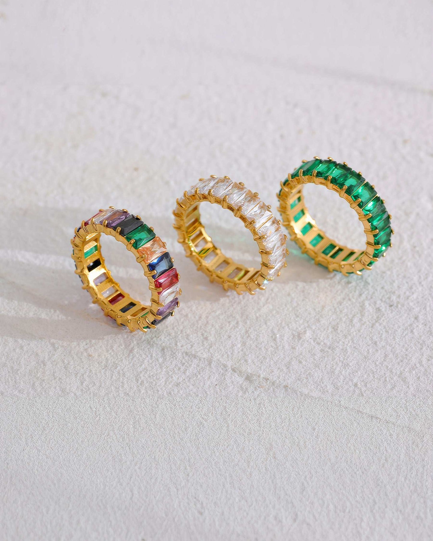 PRISM Crystal Eternity Ring - Gold - Detail View - Ohh Glam