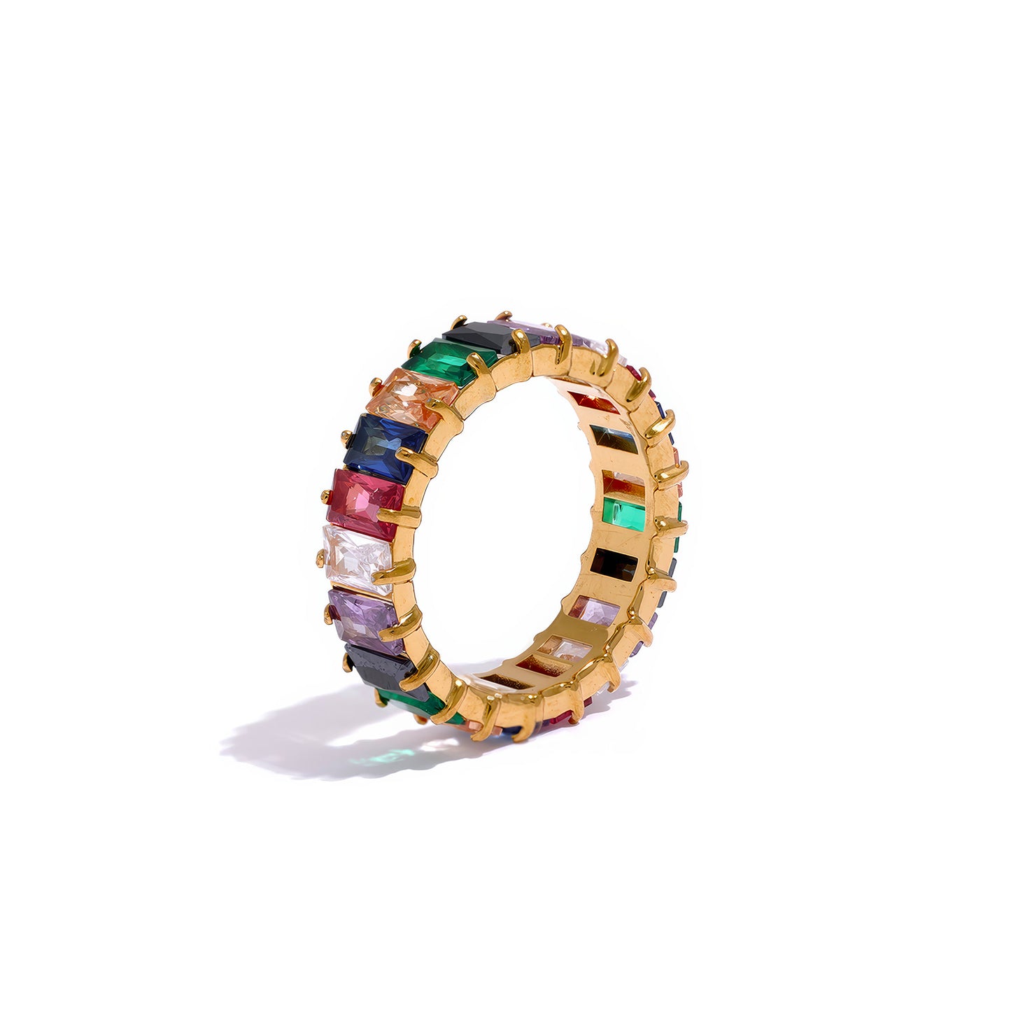 PRISM Crystal Eternity Ring - Gold - Additional View - Ohh Glam