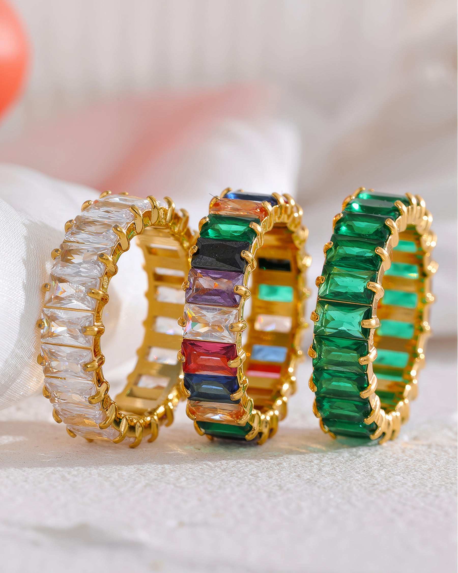 PRISM Crystal Eternity Ring - Gold - Additional View - Ohh Glam