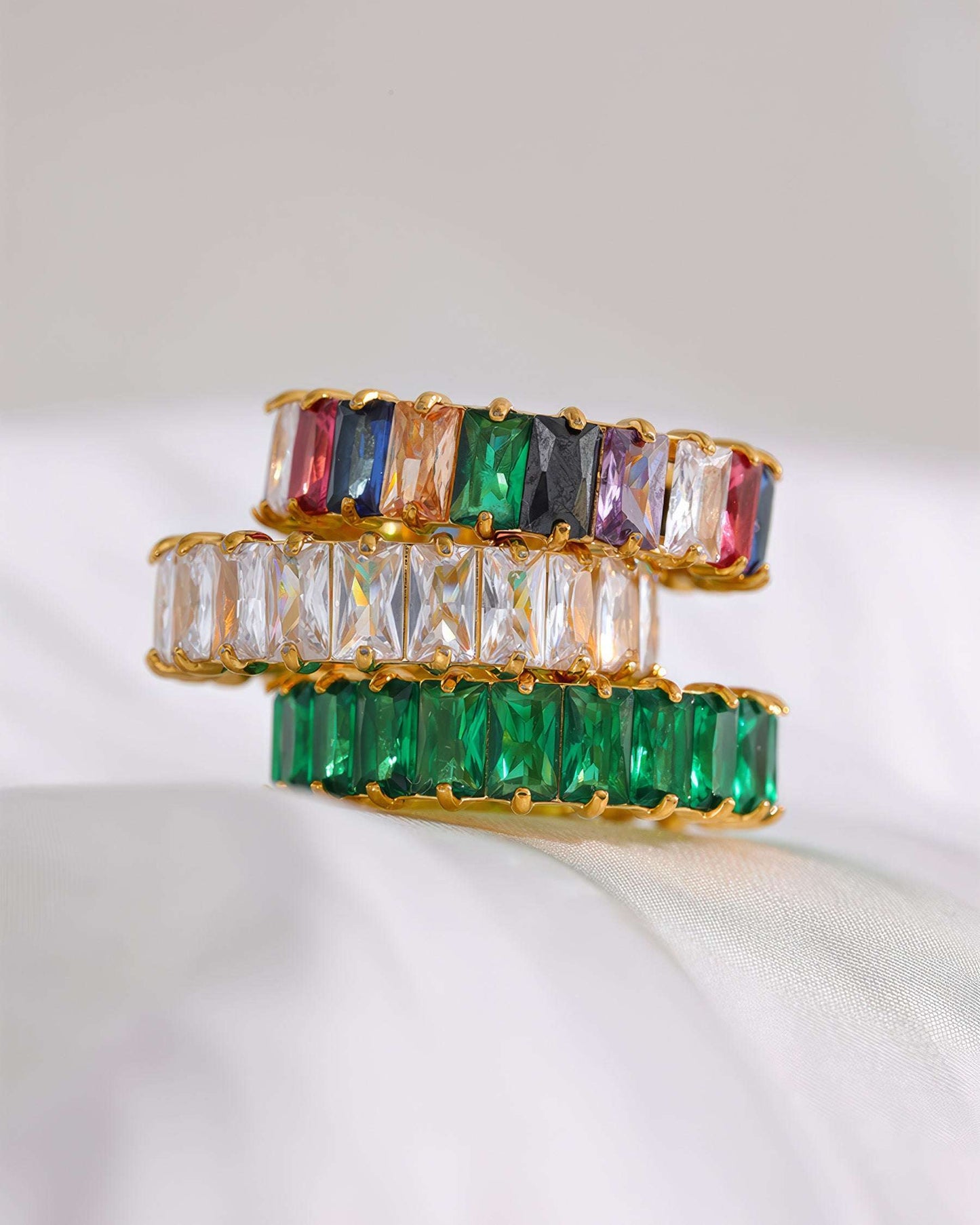 PRISM Crystal Eternity Ring - Gold - Additional View - Ohh Glam
