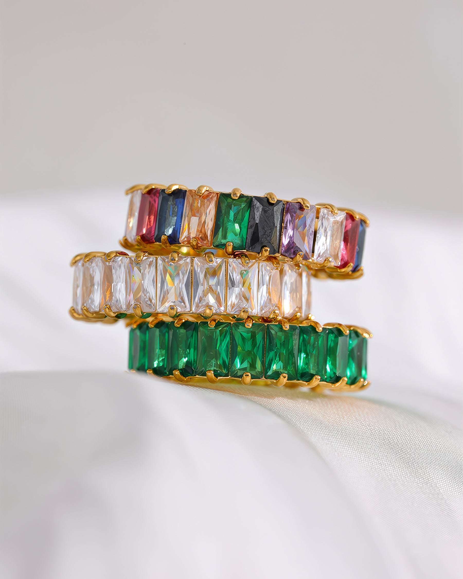 PRISM Crystal Eternity Ring - Gold - Additional View - Ohh Glam