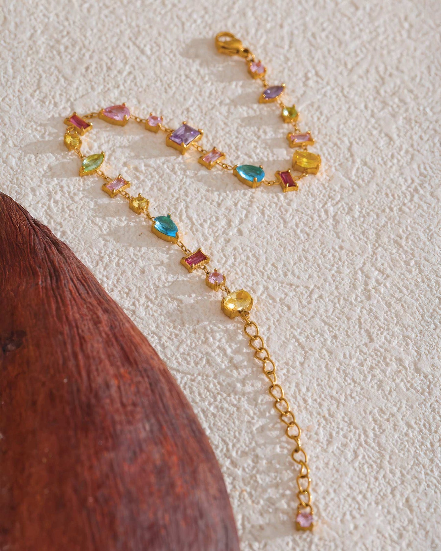 PRISM Crystal Link Bracelet - Gold - Additional View - Ohh Glam