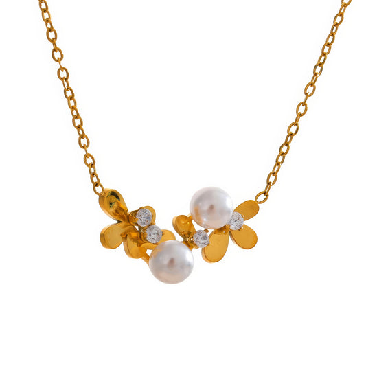 Pearl Blossom Necklace - Ohh Glam
