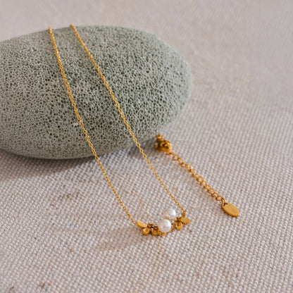 Pearl Blossom Necklace - Gold - Additional View - Ohh Glam