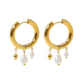 Pearl Charm Hoops