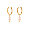 Pearl Drop Huggie Hoops