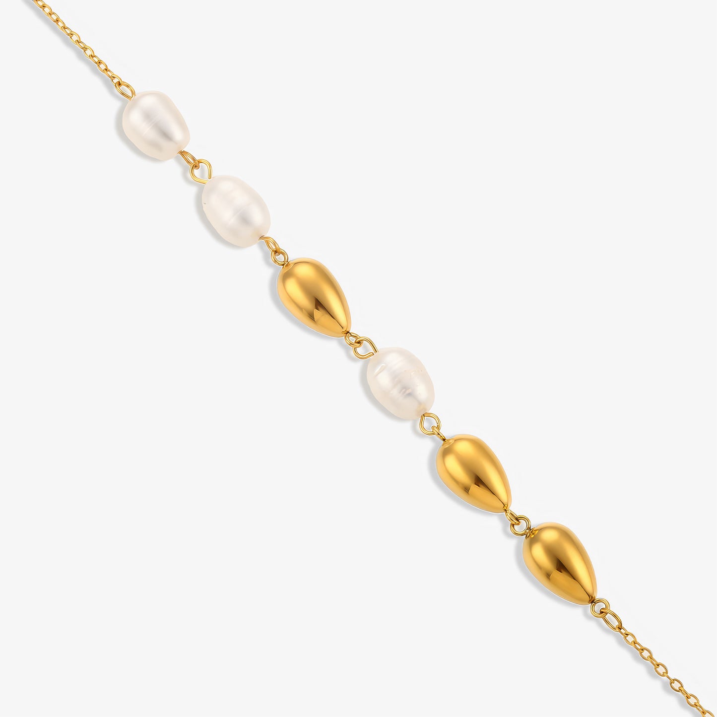 PEARLA Pearl & Gold Drop Necklace - Gold - Additional View - Ohh Glam