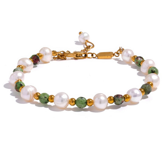 Pearl & Stone Harmony Bracelet - Ohh Glam