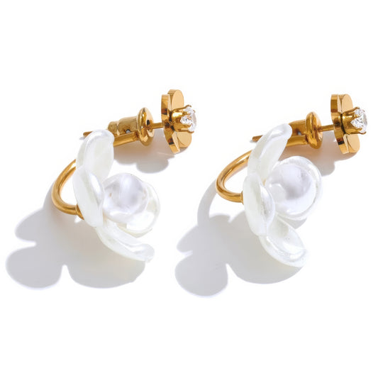Peony Pearl Studs - Ohh Glam