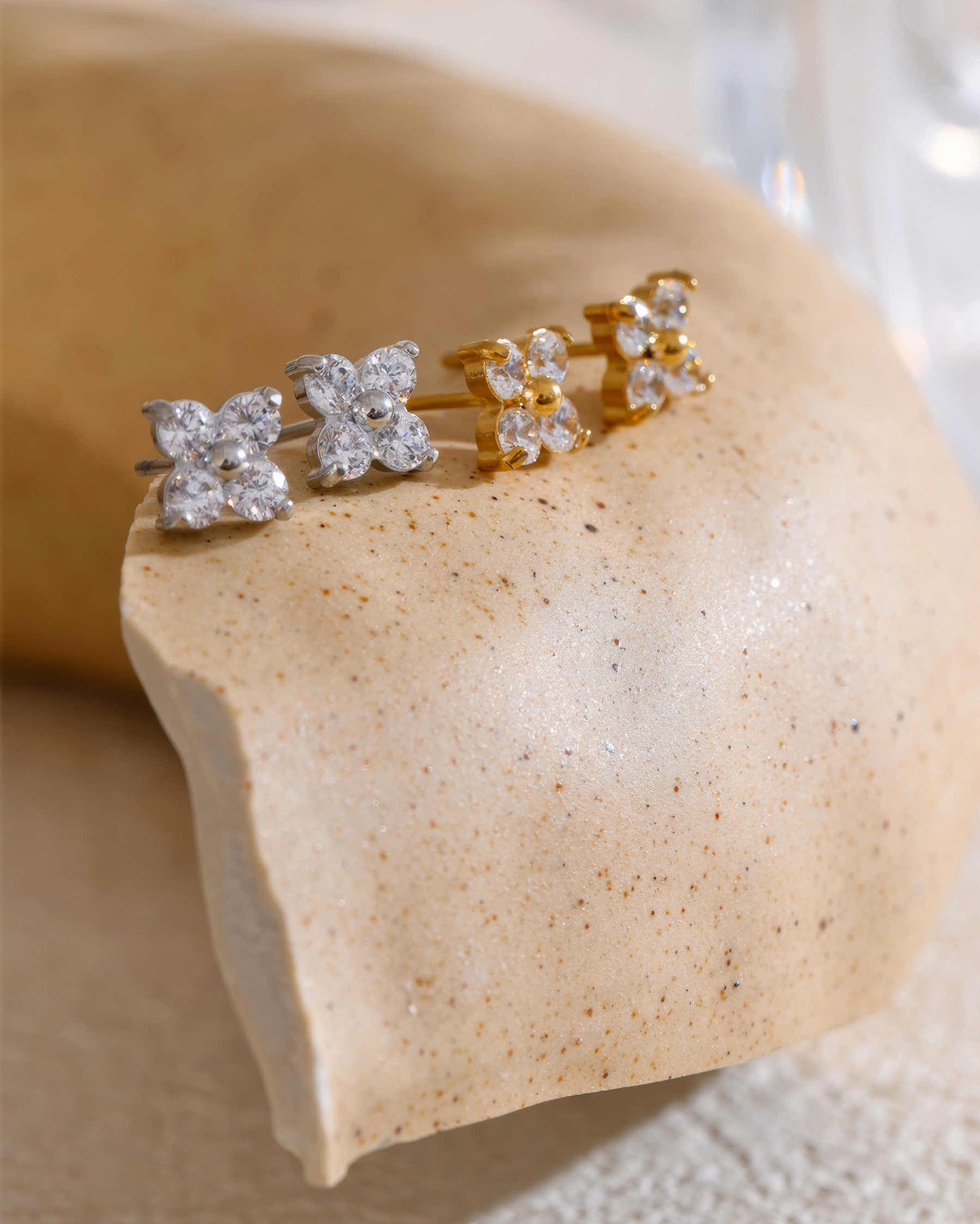Petite Bloom Studs - Back View - Ohh Glam