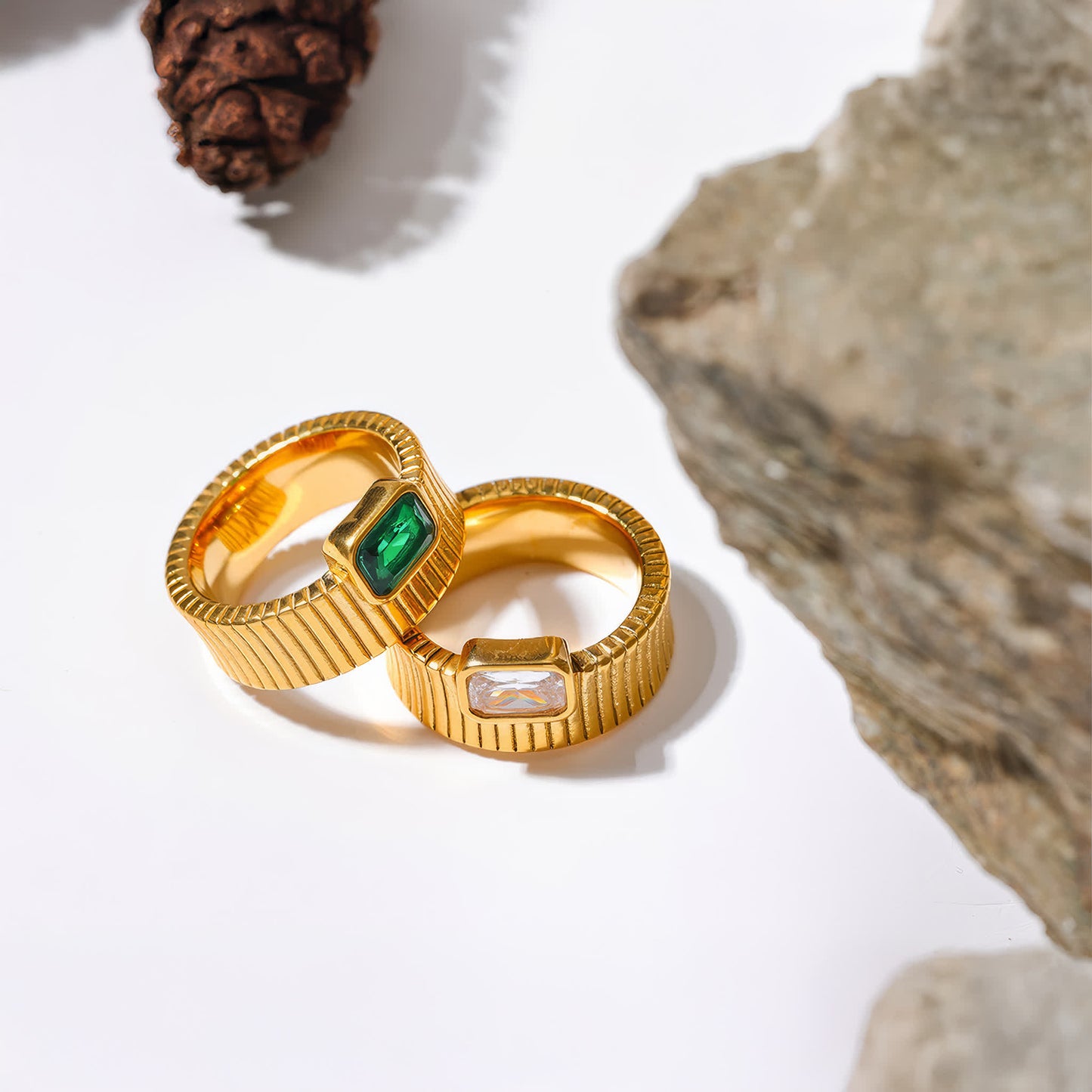 REGAL Crystal Ring - Gold - Back View - Ohh Glam