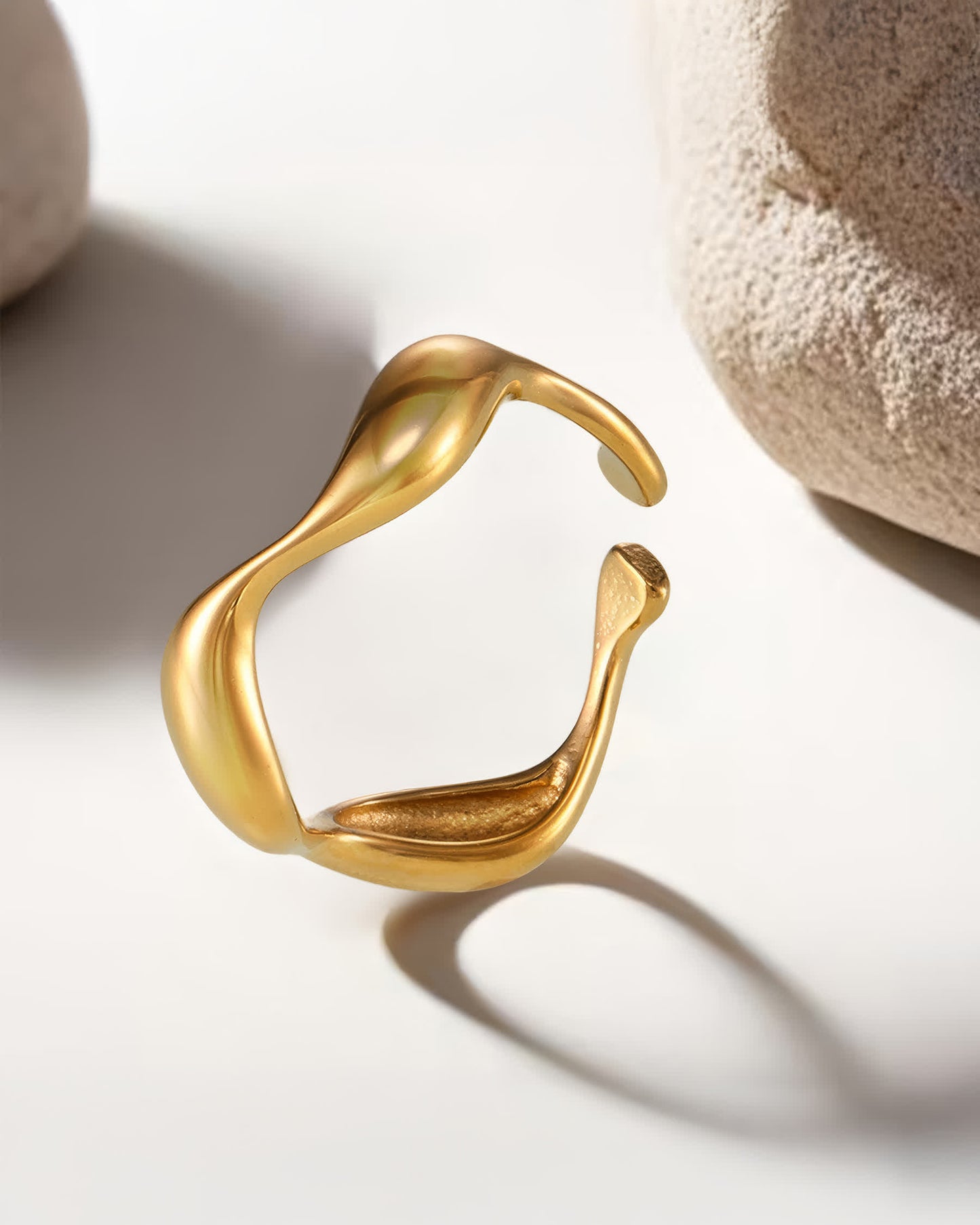 RIVER Flow Ring - Gold - Back View - Ohh Glam