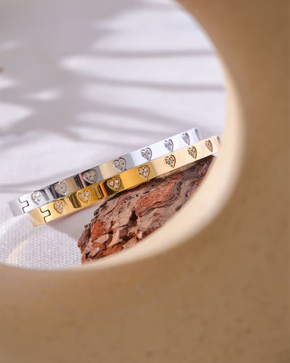 ROSE Heart Bangle - Gold - Additional View - Ohh Glam