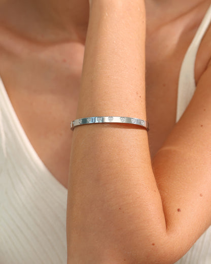 ROSE Heart Bangle - Gold - Additional View - Ohh Glam
