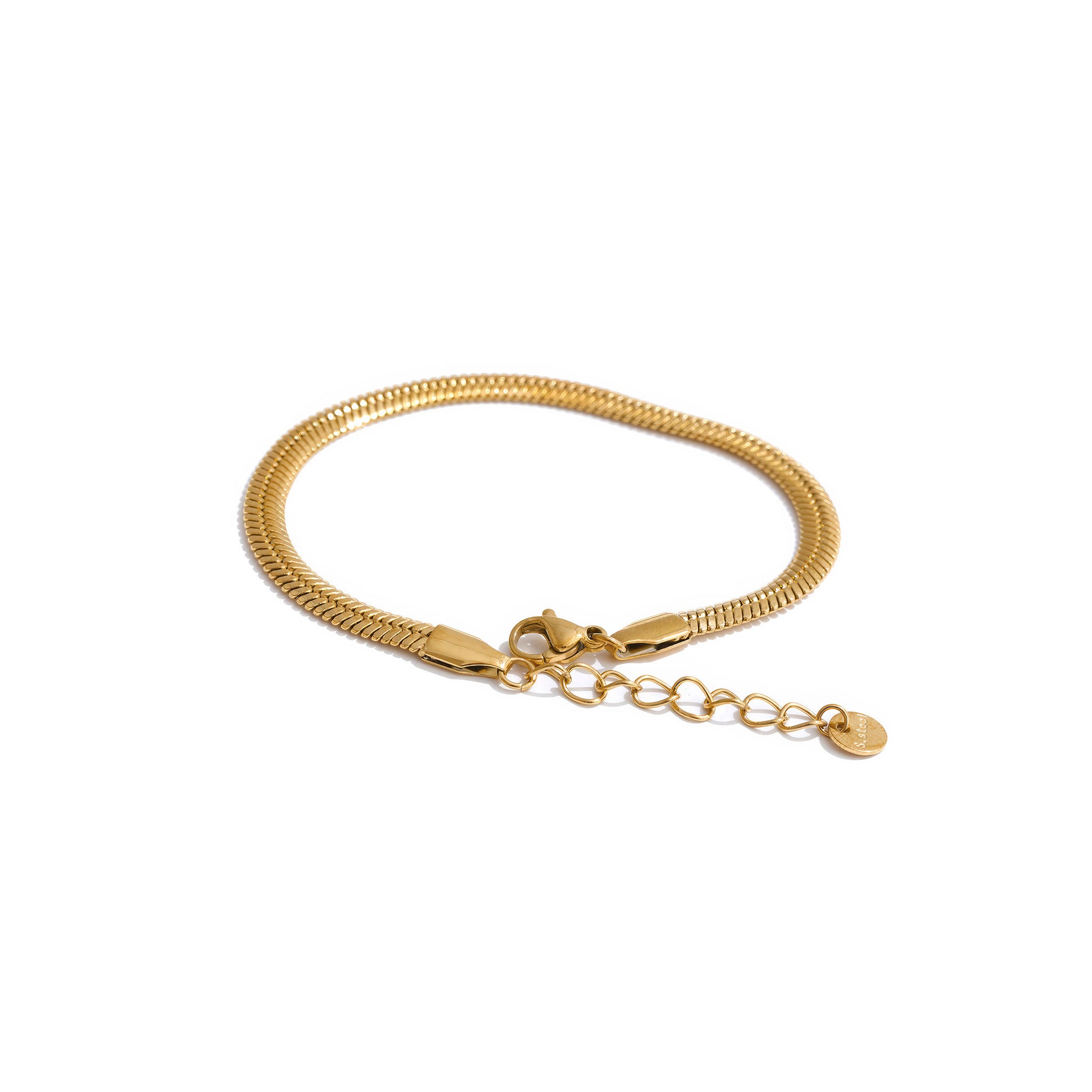 SELENA Snake Chain Bracelet - Gold - Front View - Ohh Glam
