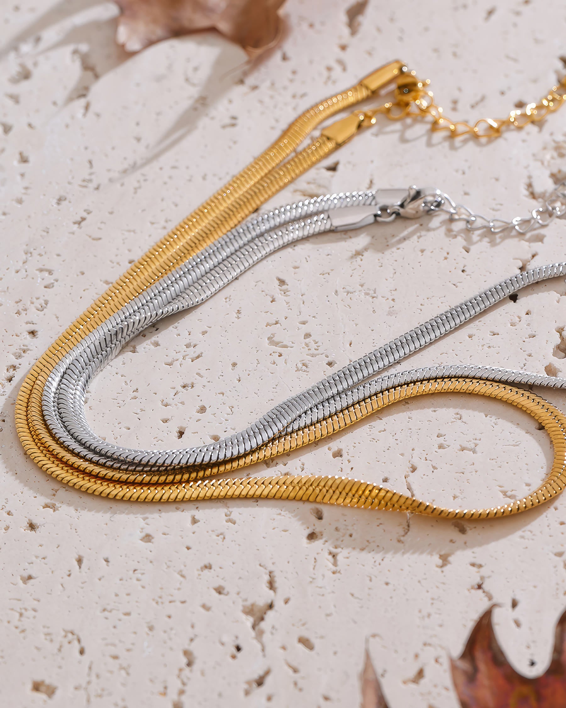 SELENA Snake Chain Necklace - Gold - Back View - Ohh Glam