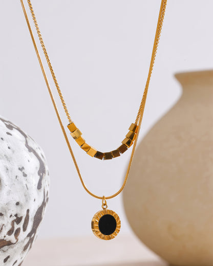 SHELLY Pendant Necklace - Gold - Back View - Ohh Glam