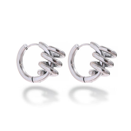 SPIRAL DREAM Hoop Earrings - Gold - Additional View - Ohh Glam