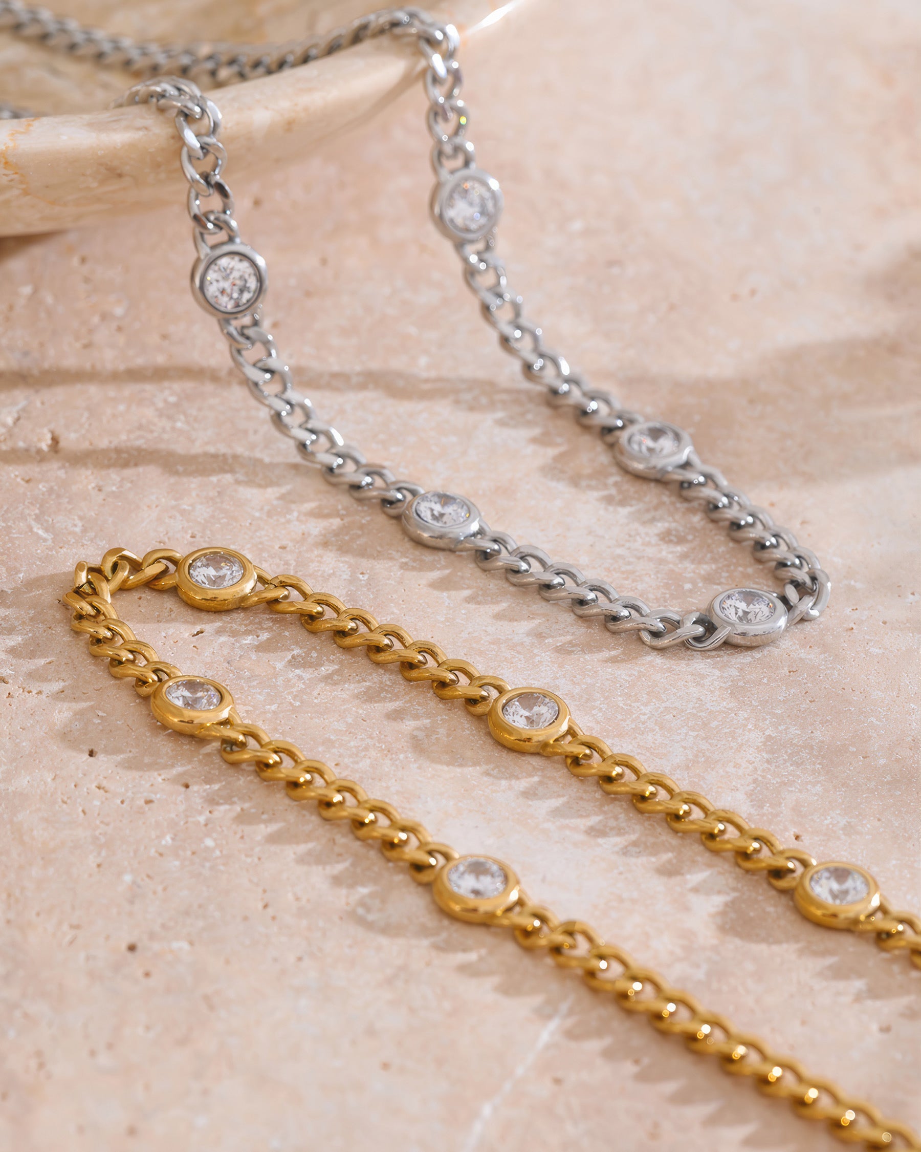 STARFALL Crystal Necklace - Gold - Back View - Ohh Glam