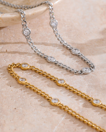 STARFALL Crystal Necklace - Gold - Back View - Ohh Glam