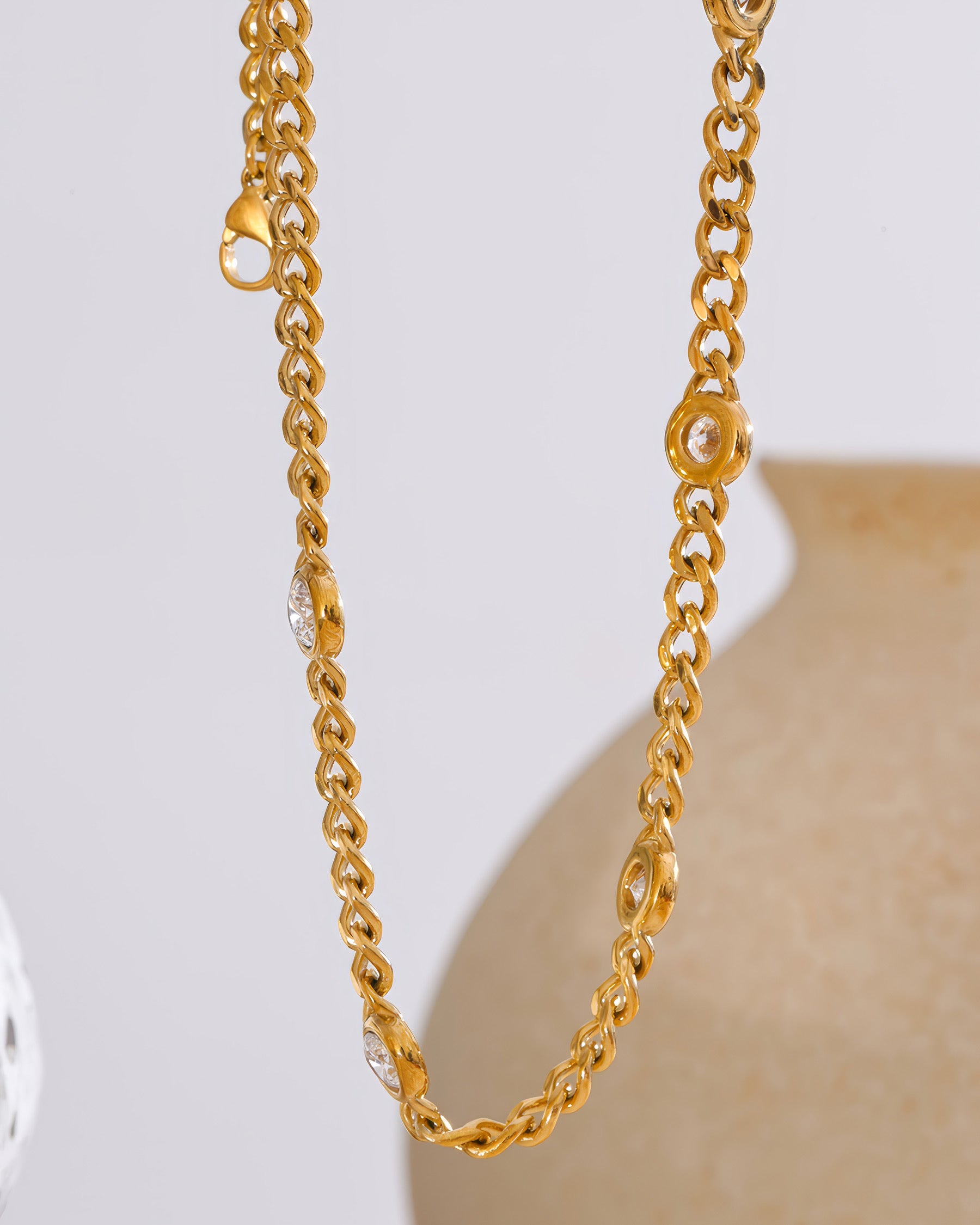 STARFALL Crystal Necklace - Gold - Additional View - Ohh Glam