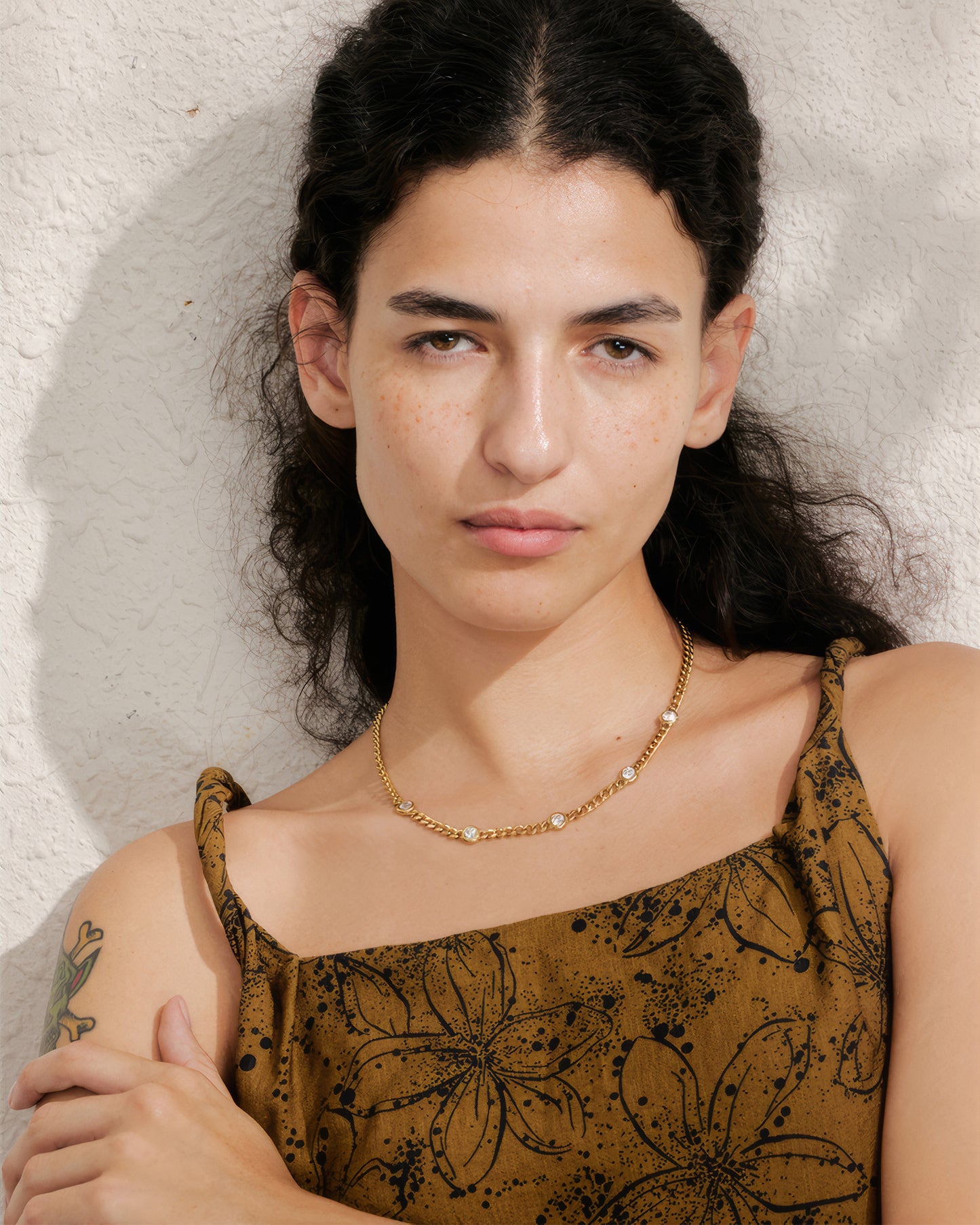 STARFALL Crystal Necklace - Gold - Detail View - Ohh Glam