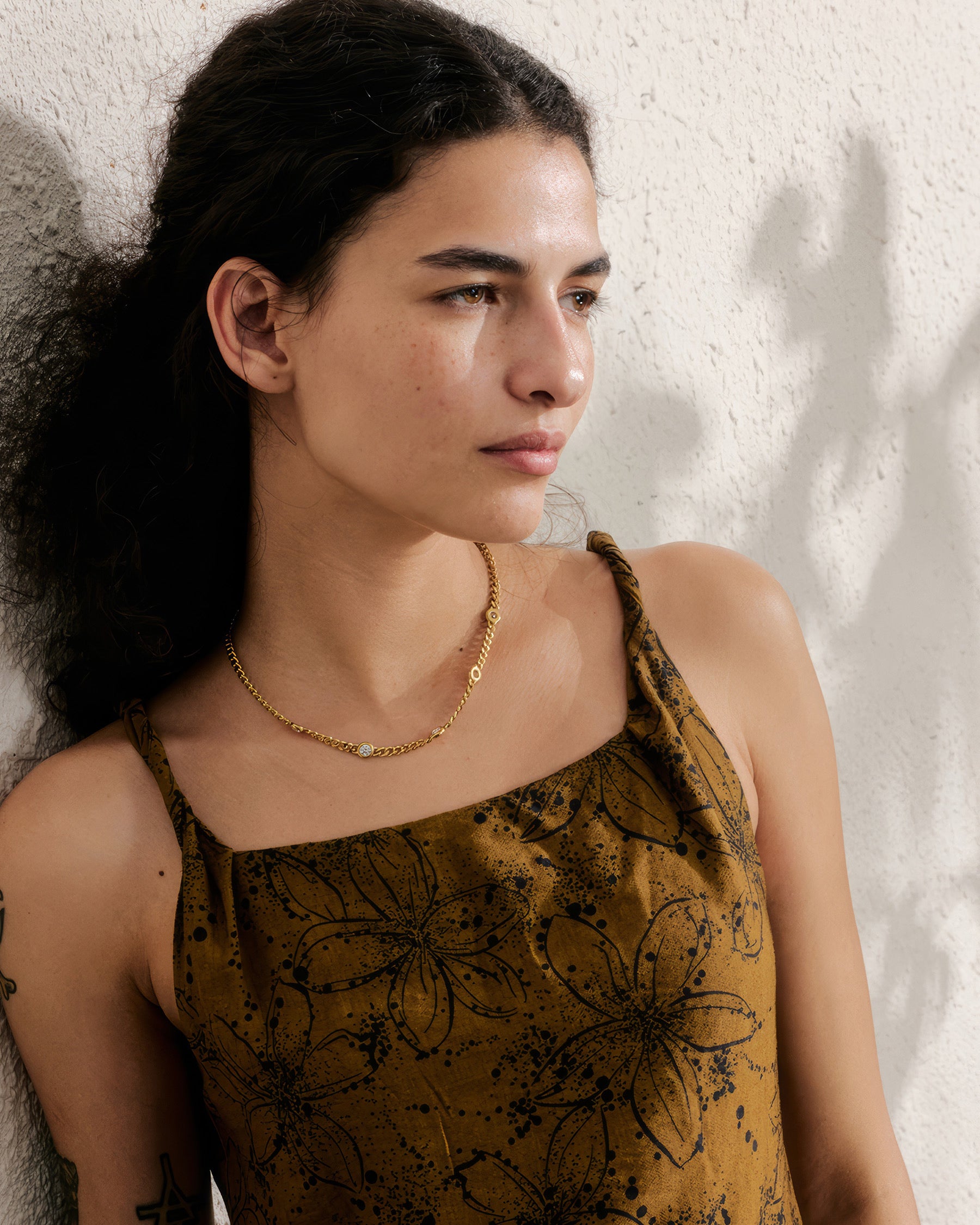 STARFALL Crystal Necklace - Gold - Additional View - Ohh Glam