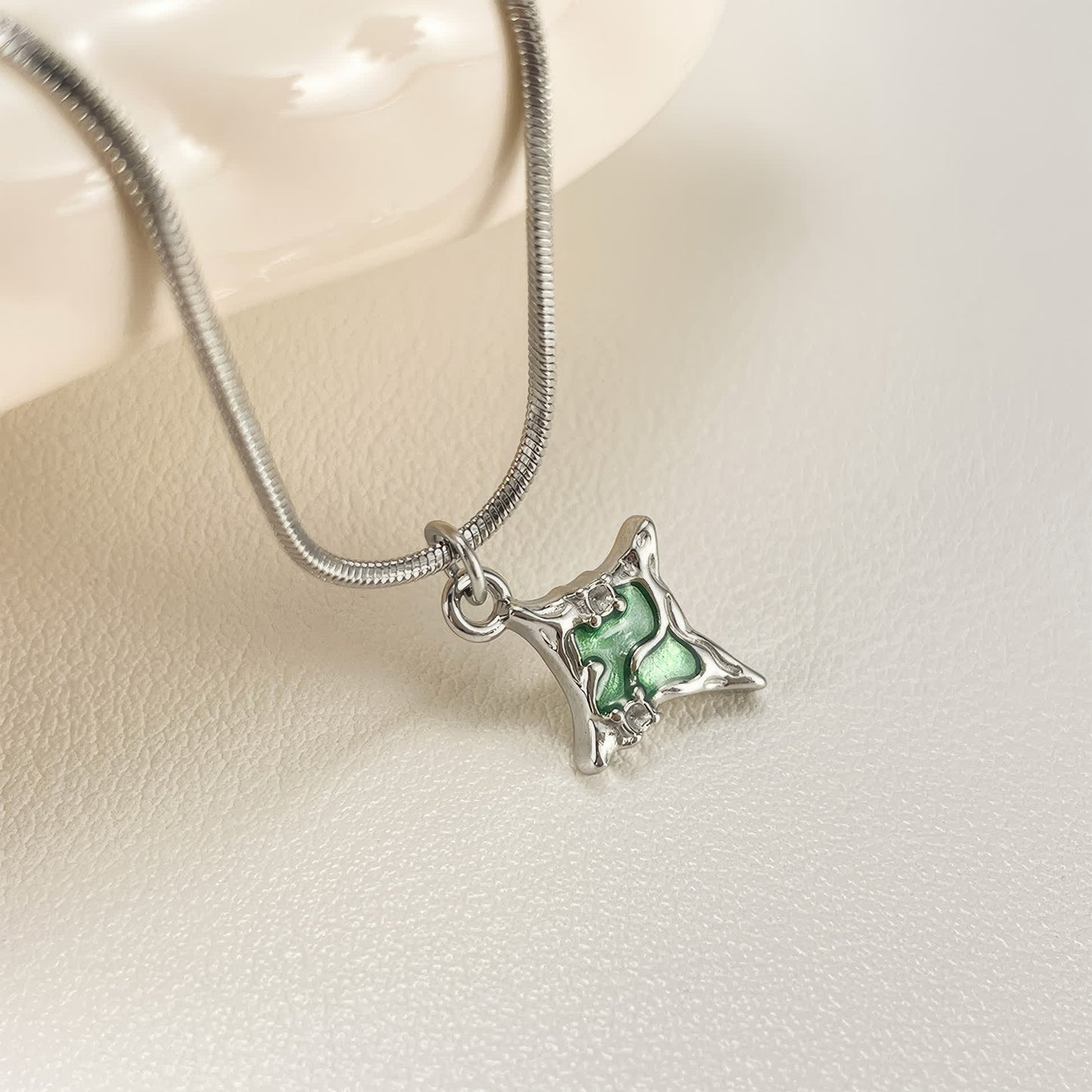 STARLIGHT Crystal Necklace - Silver - Additional View - Ohh Glam